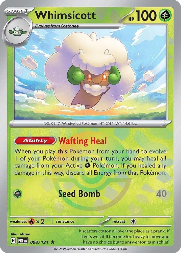 Whimsicott - 008/131  - SV: Prismatic Evolutions (PRE) (Poke Ball Pattern)