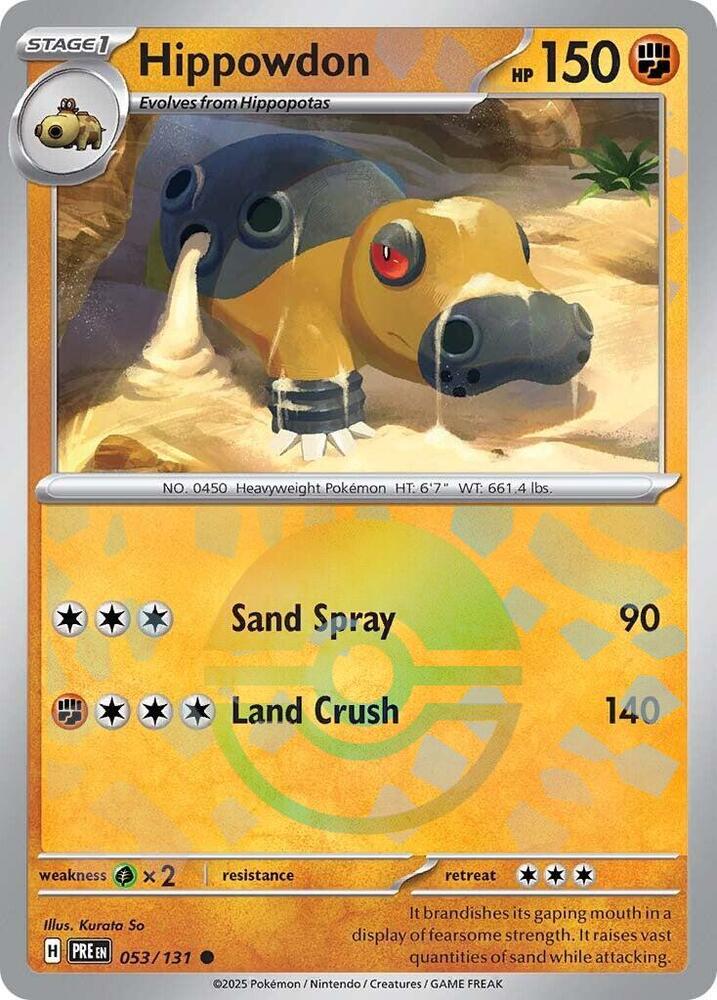 Hippowdon - 053/131 - SV: Prismatic Evolutions (PRE) (Poke Ball Pattern)