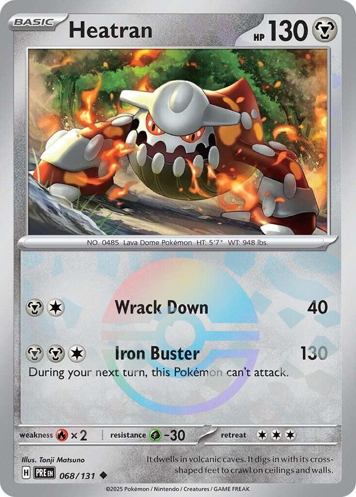 Heatran - 068/131 - SV: Prismatic Evolutions (PRE) (Poke Ball Pattern)
