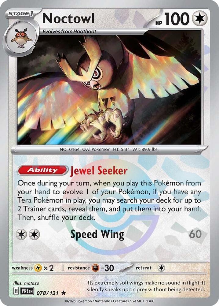 Noctowl - 078/131 - SV: Prismatic Evolutions (PRE) (Poke Ball Pattern)