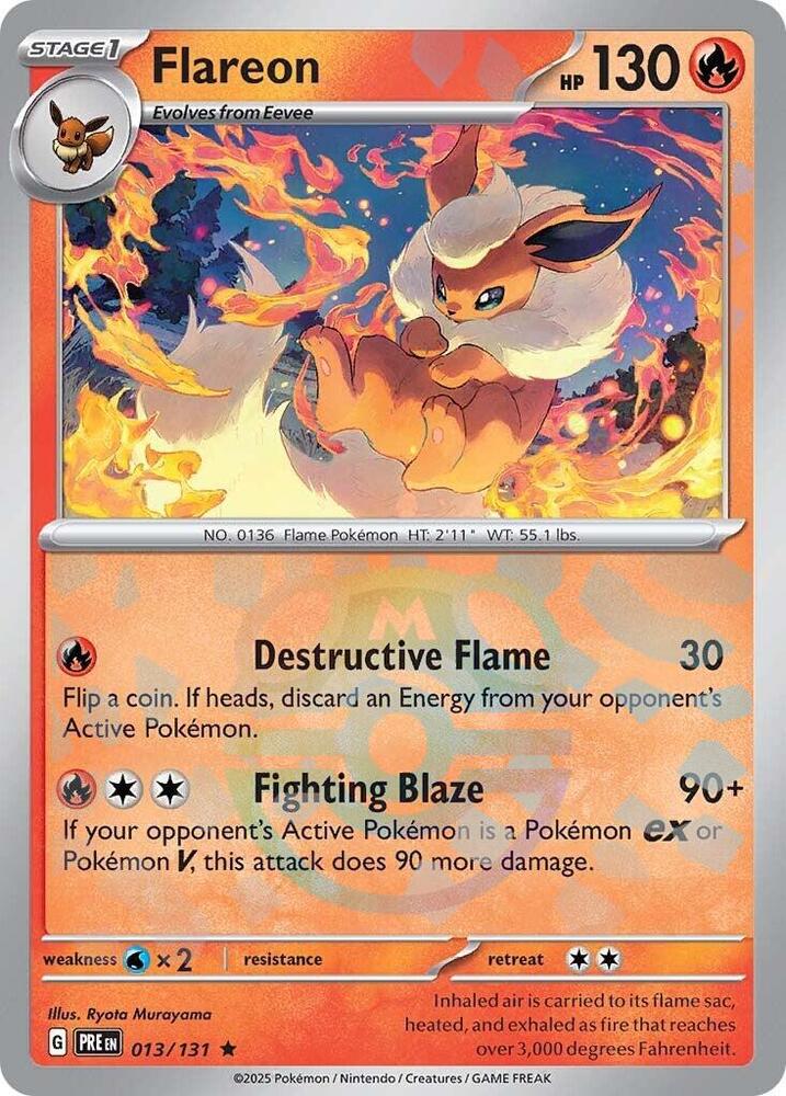 Flareon - 013/131 - SV: Prismatic Evolutions (PRE) (Master Ball Pattern)