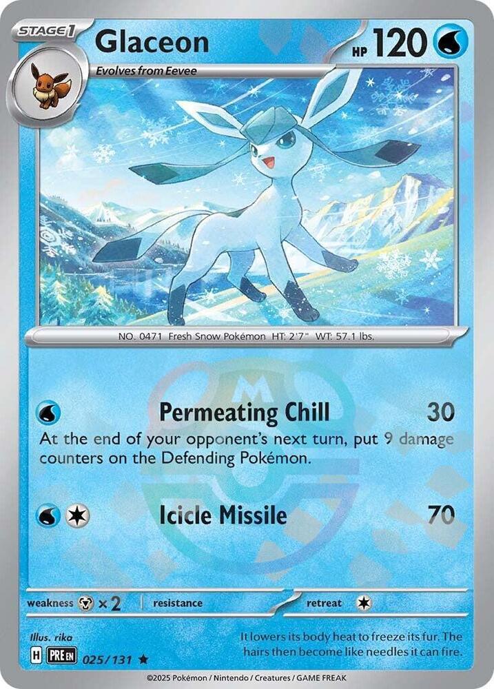Glaceon - 025/131 - SV: Prismatic Evolutions (PRE) (Master Ball Pattern)