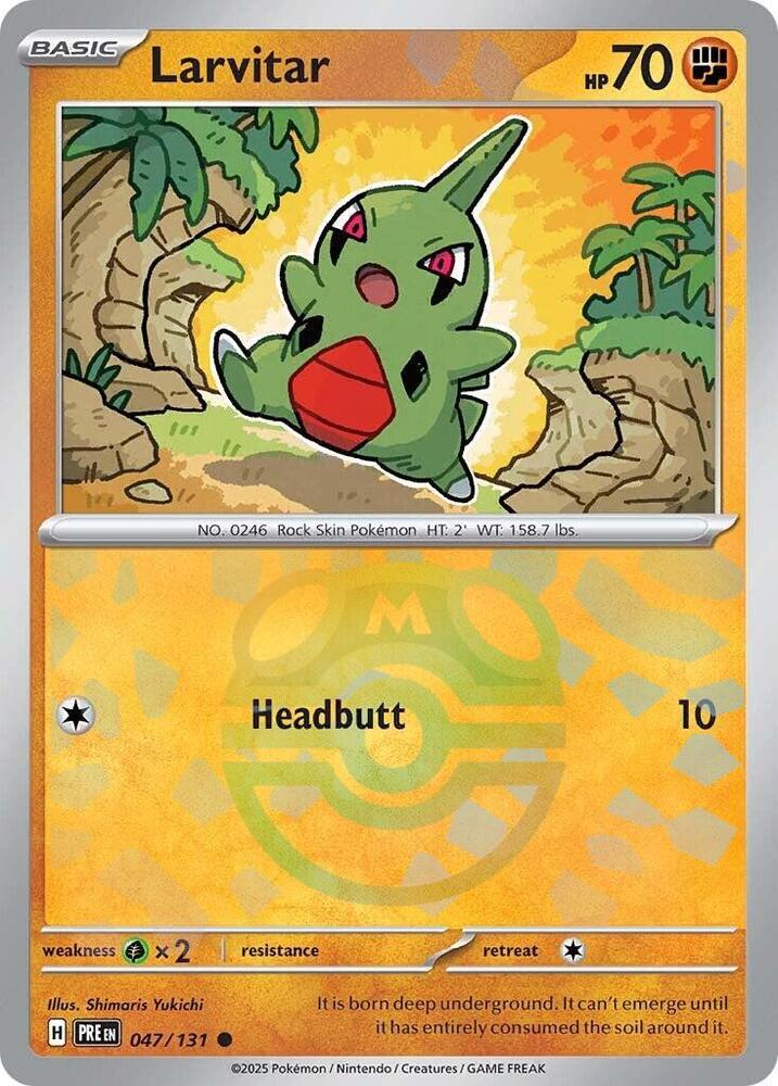 Larvitar - 047/131 - SV: Prismatic Evolutions (PRE) (Master Ball Pattern)