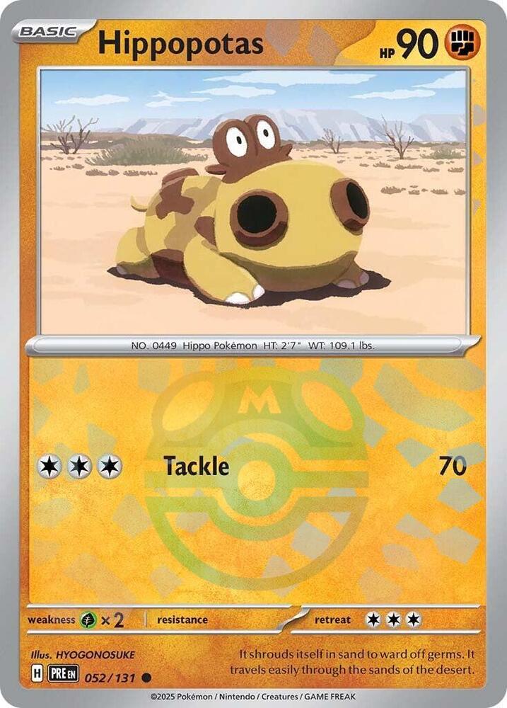 Hippopotas - 052/131 - SV: Prismatic Evolutions (Master Ball Pattern)