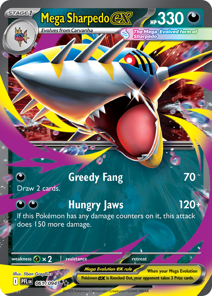 Mega Sharpedo ex - 061/094 - Phantasmal Flames (PFL)