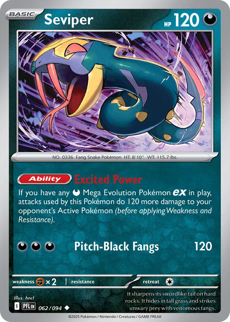 Seviper- 062/094 - Phantasmal Flames (Reverse Holo)