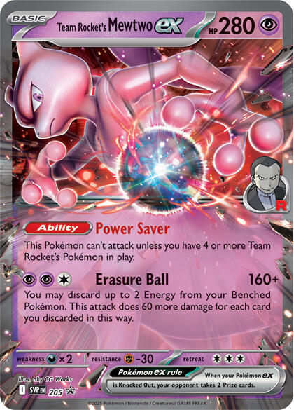 Team Rocket's Mewtwo ex - 205/225 - SVP Black Star Promos (svp)