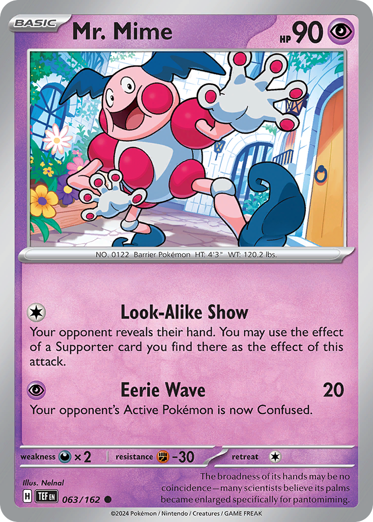 Mr. Mime - 063/162 - Temporal Forces (Reverse Holo)
