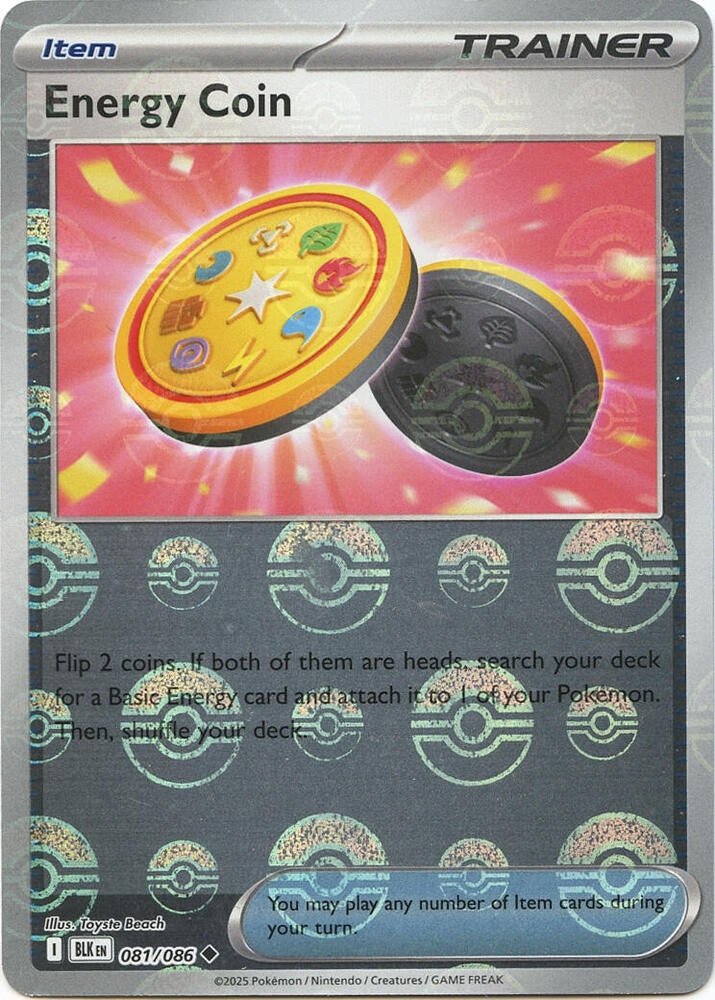 Energy Coin - 081/086 - SV: Black Bolt (BLK) (Poke Ball Pattern)