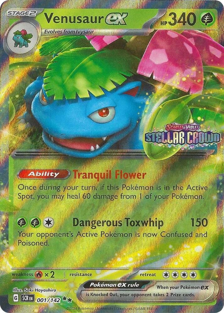 Venusaur ex - 001/142 - SV: Stellar Crown (SCR)- Stamped