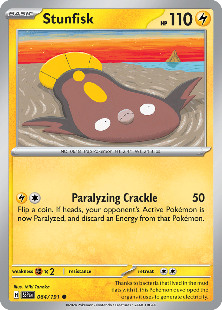 Stunfisk - 064/191 - Surging Sparks (Reverse Holo)