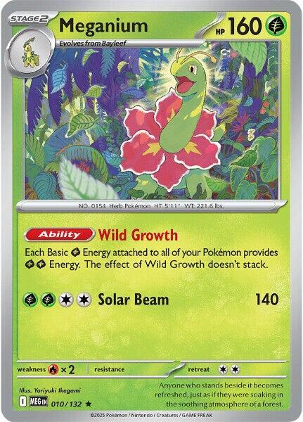 Meganium  - 010/132  - Mega Evolution(Reverse Holo)