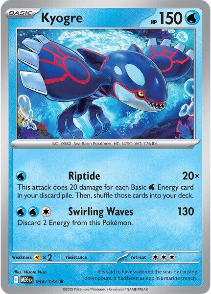 Kyogre  - 034/132  - Mega Evolution(Reverse Holo)