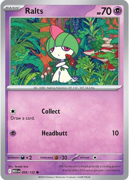 Ralts  - 058/132  - Mega Evolution(Reverse Holo)