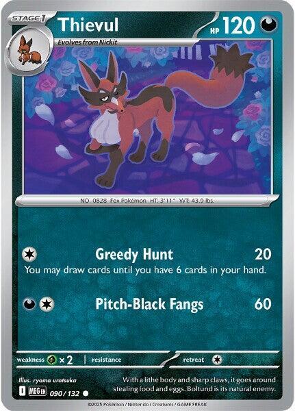 Thievul  - 090/132  - Mega Evolution(Reverse Holo)