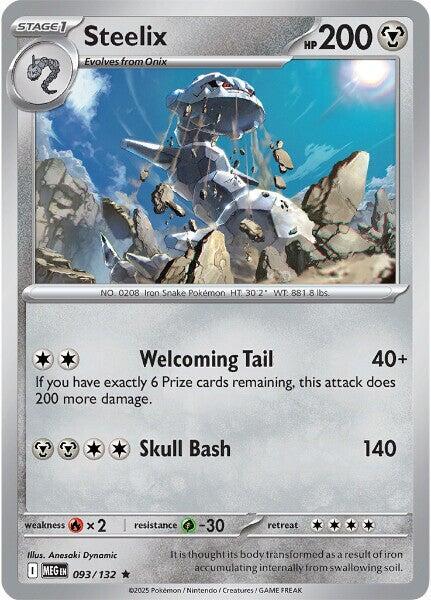 Steelix  - 093/132  - Mega Evolution(Reverse Holo)