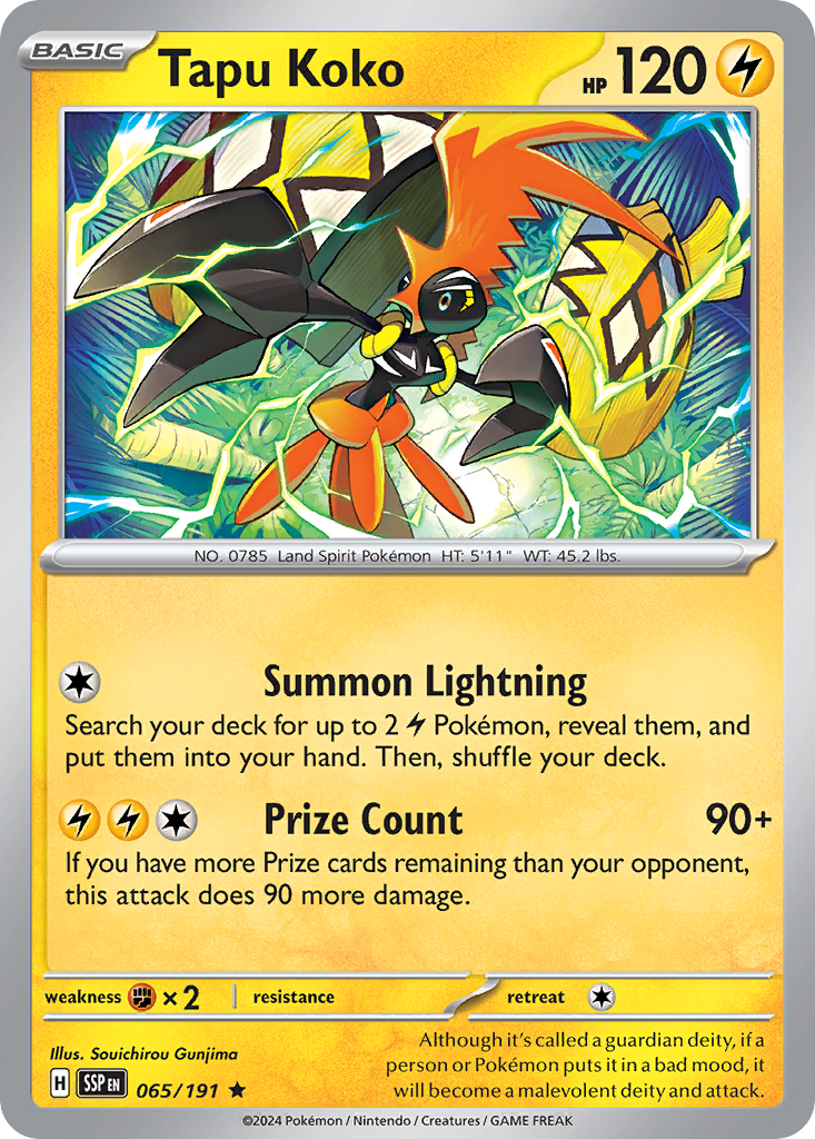 Tapu Koko- 065/191 - Surging Sparks (Holo)