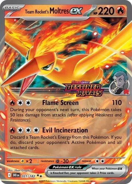 Team Rocket's Moltres ex - 031/182 - SV10: Destined Rivals (DRI) (Stamped)