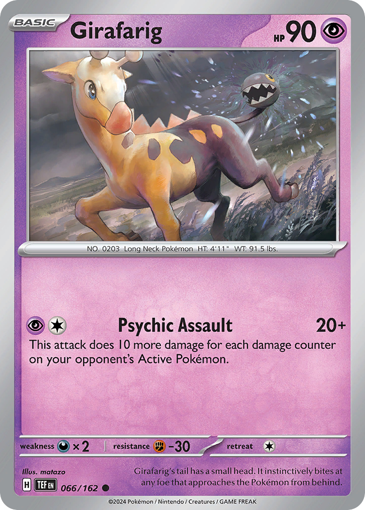 Girafarig - 066/162 - Temporal Forces (Reverse Holo)