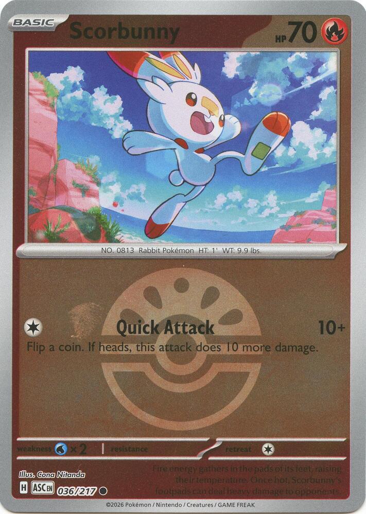 Scorbunny - 036/217 - Ascended Heroes (me02.5) (Friend Ball)