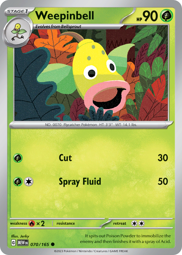 Weepinbell - 070/165 -SV: Scarlet & Violet 151 (MEW) (Reverse Holo)