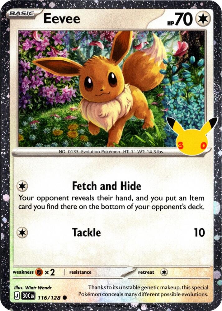 Eevee - 116/128 - Mega Evolution: 30th Celebration (30C) Blister Exclusives (BLE)