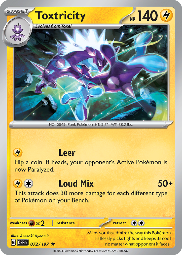 Toxtricity - 072/197 - Obsidian Flames (Holo)