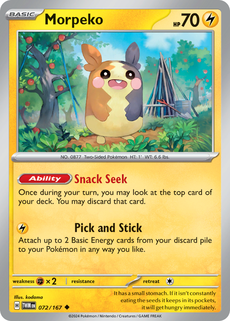 Morpeko - 072/167 - Twilight Masquerade (Reverse Holo)