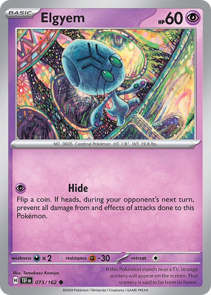 Elgyem - 073/162 - Temporal Forces (Reverse Holo)