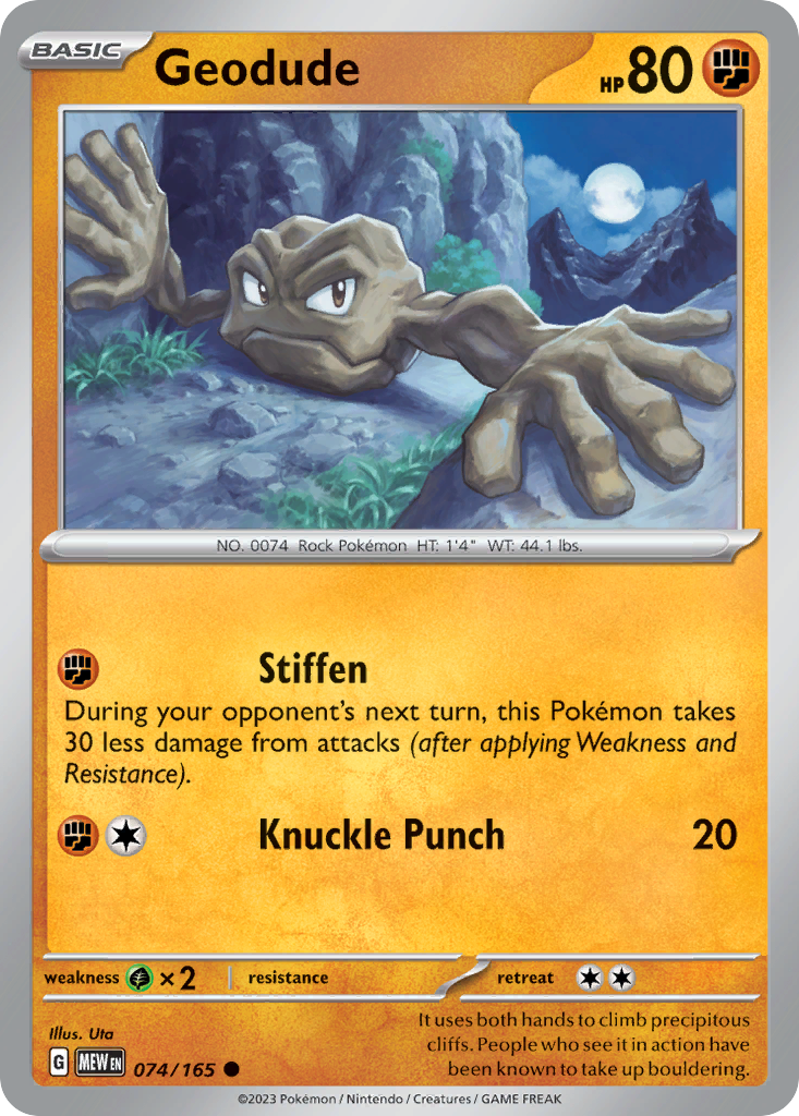 Geodude - 074/165 -SV: Scarlet & Violet 151 (MEW) (Reverse Holo)