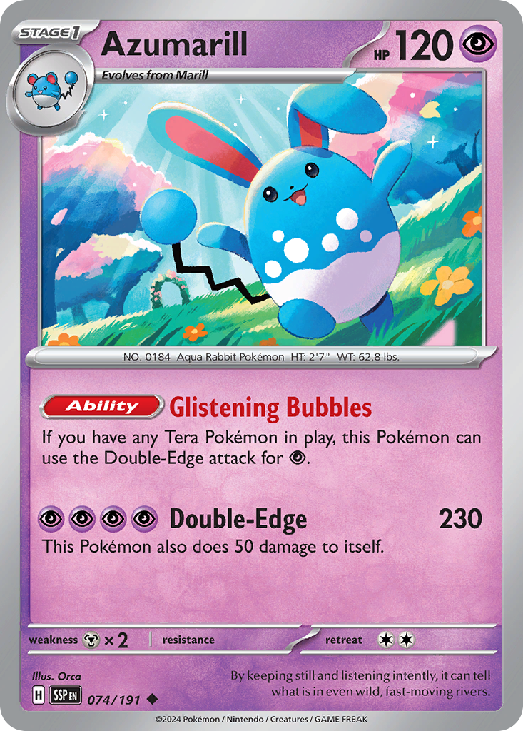 Azumarill- 074/191 - Surging Sparks (Reverse Holo)