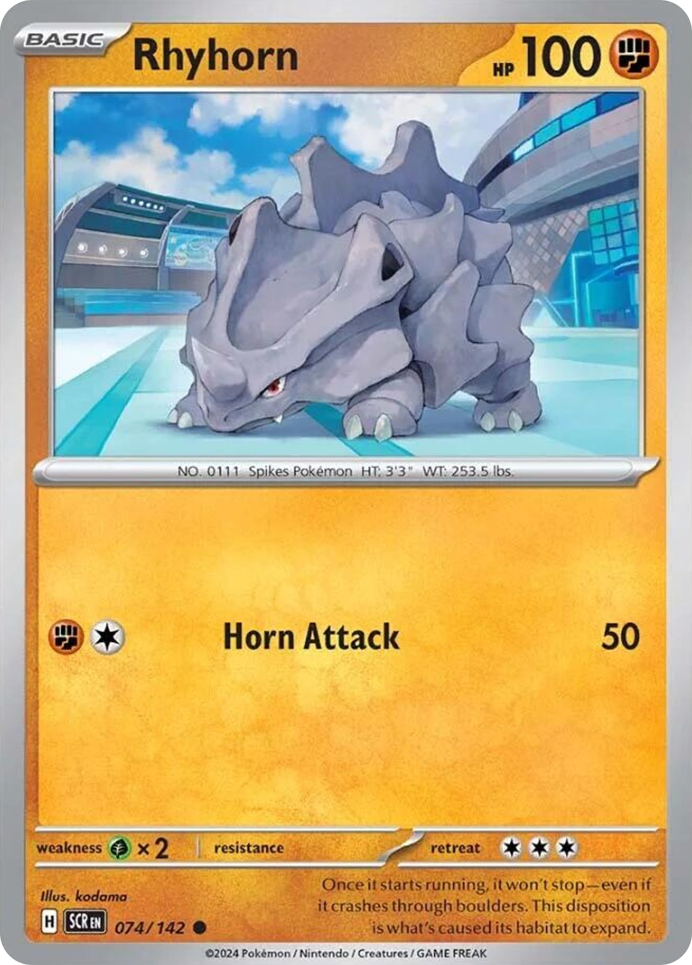 Rhyhorn- 074/142 - Stellar Crown (Reverse Holo)
