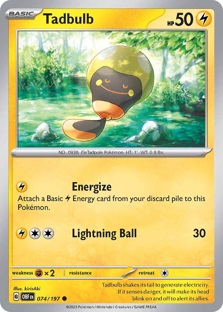 Tadbulb - 074/197 - Obsidian Flames (Reverse Holo)