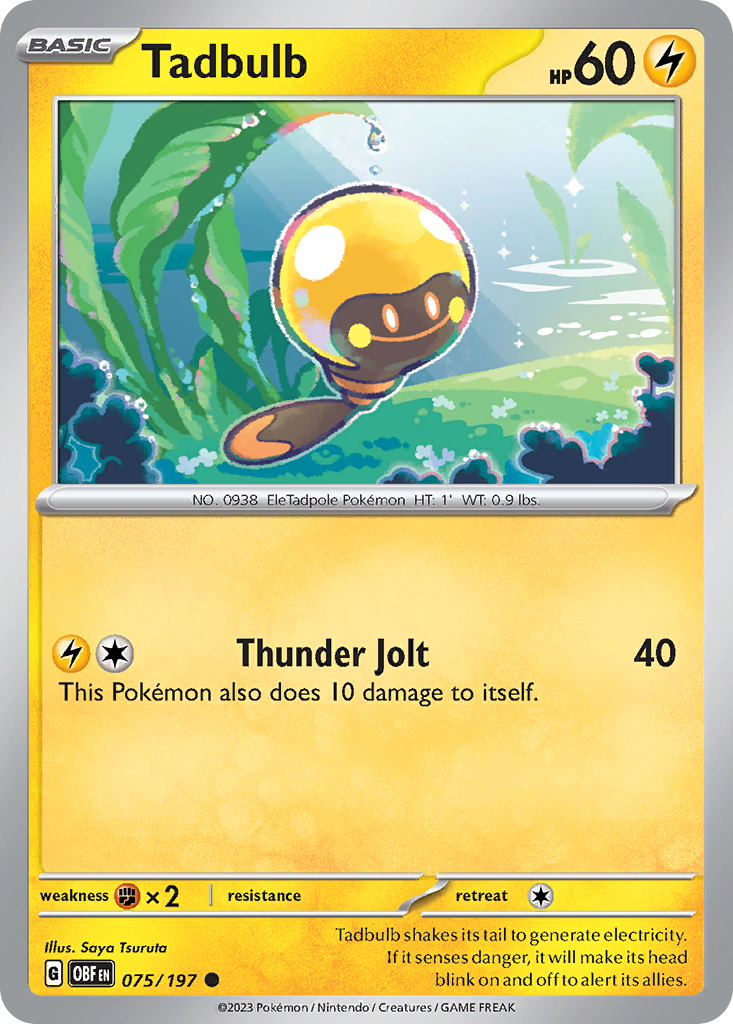 Tadbulb - 075/197 - Obsidian Flames (Reverse Holo)