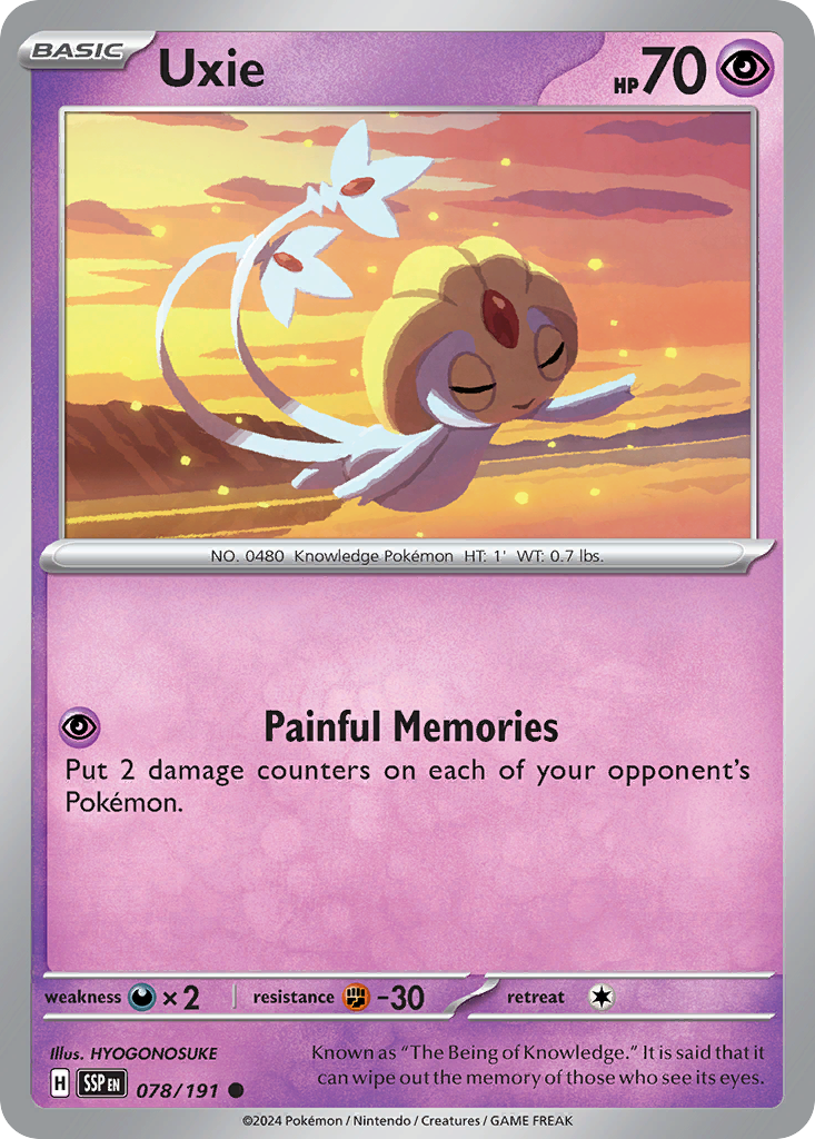 Uxie- 078/191 - Surging Sparks (Reverse Holo)