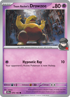 Team Rocket's Drowzee - 079/182 - SV: Destined Rivals (DRI) (Reverse Holo)