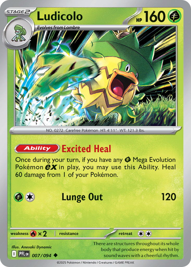 Ludicolo - 007/094 - Phantasmal Flames (Reverse Holo)