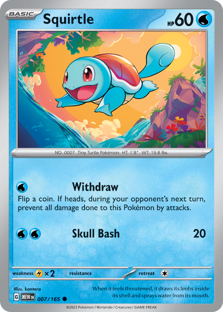 Squirtle - 007/165 -SV: Scarlet & Violet 151 (MEW) (Reverse Holo)