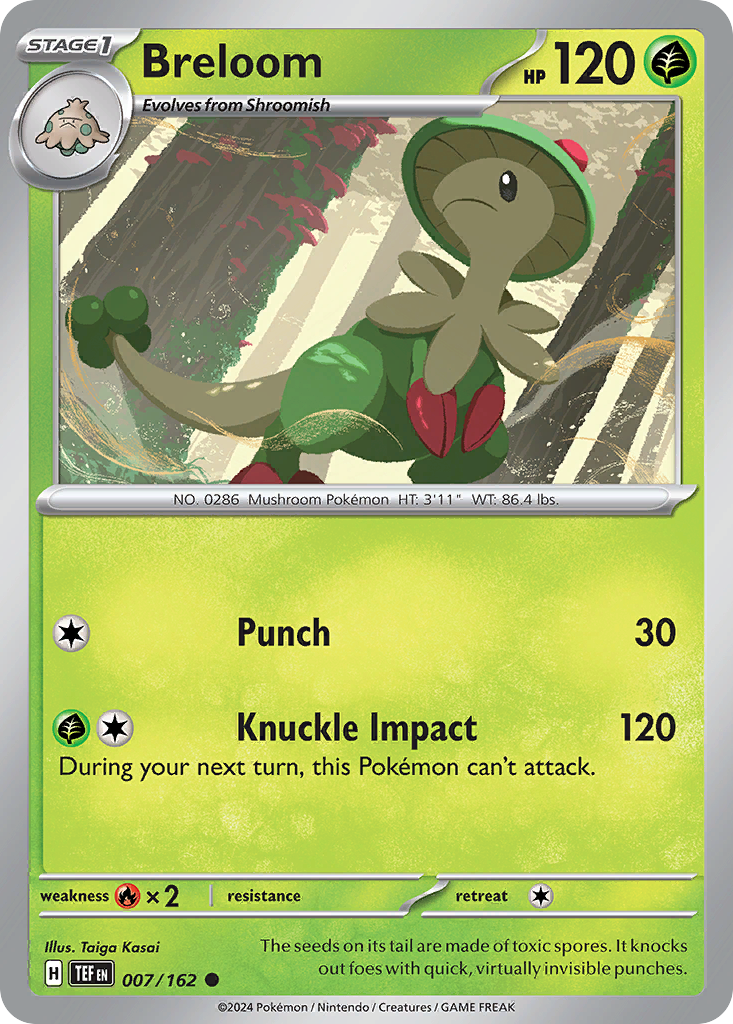 Breloom - 007/162 - Temporal Forces (Reverse Holo)