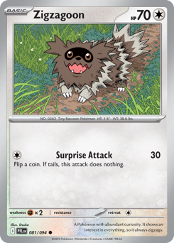 Zigzagoon - 081/094 - Phantasmal Flames (Reverse Holo)