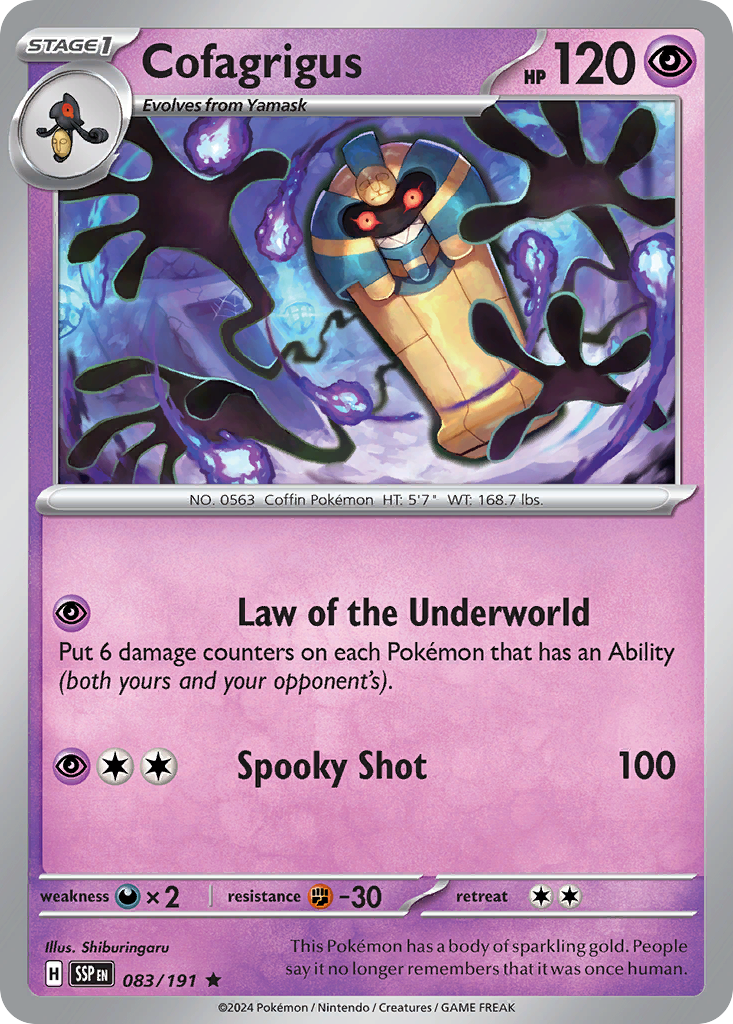 Cofagrigus- 083/191 - Surging Sparks (Holo)