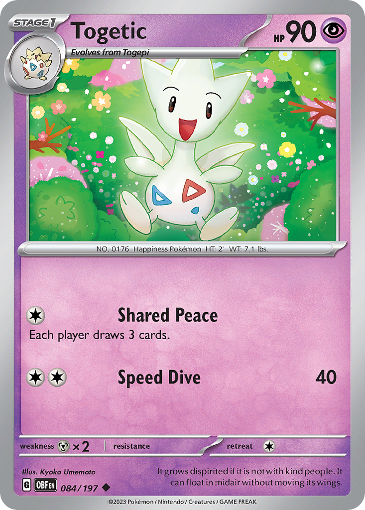 Togetic - 084/197 - Obsidian Flames (Reverse Holo)