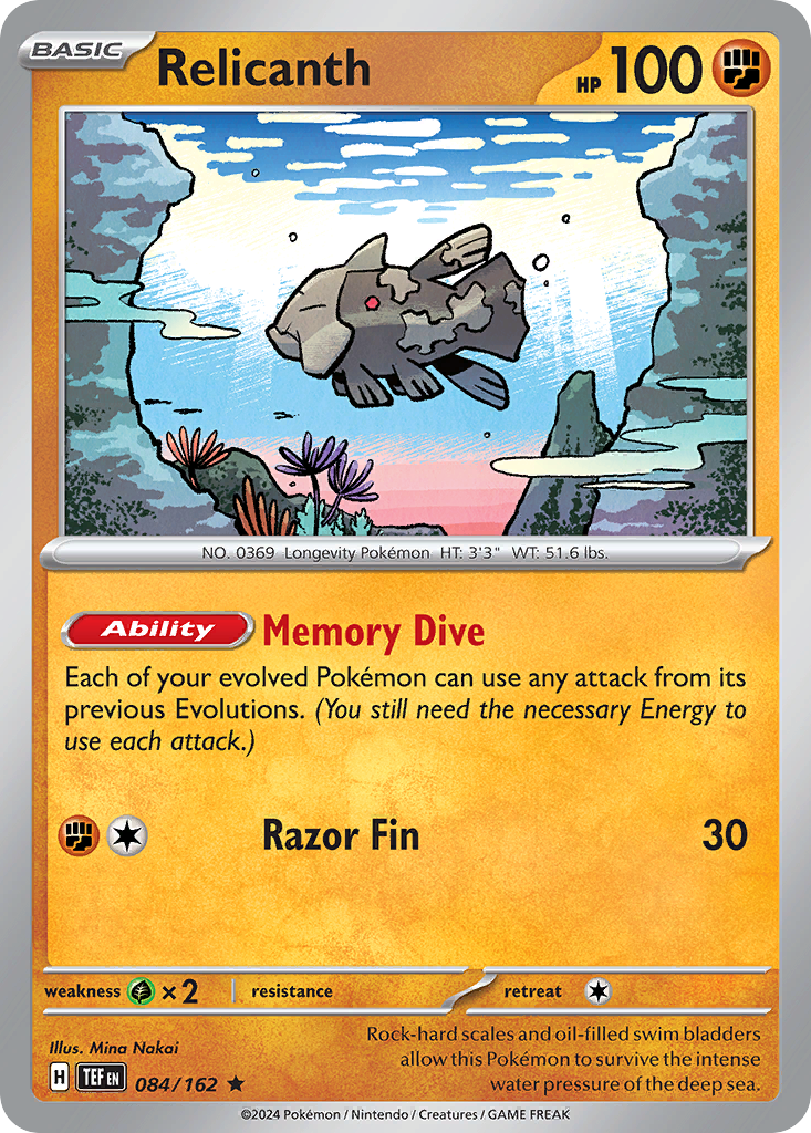 Relicanth - 084/162 - Temporal Forces (Reverse Holo)