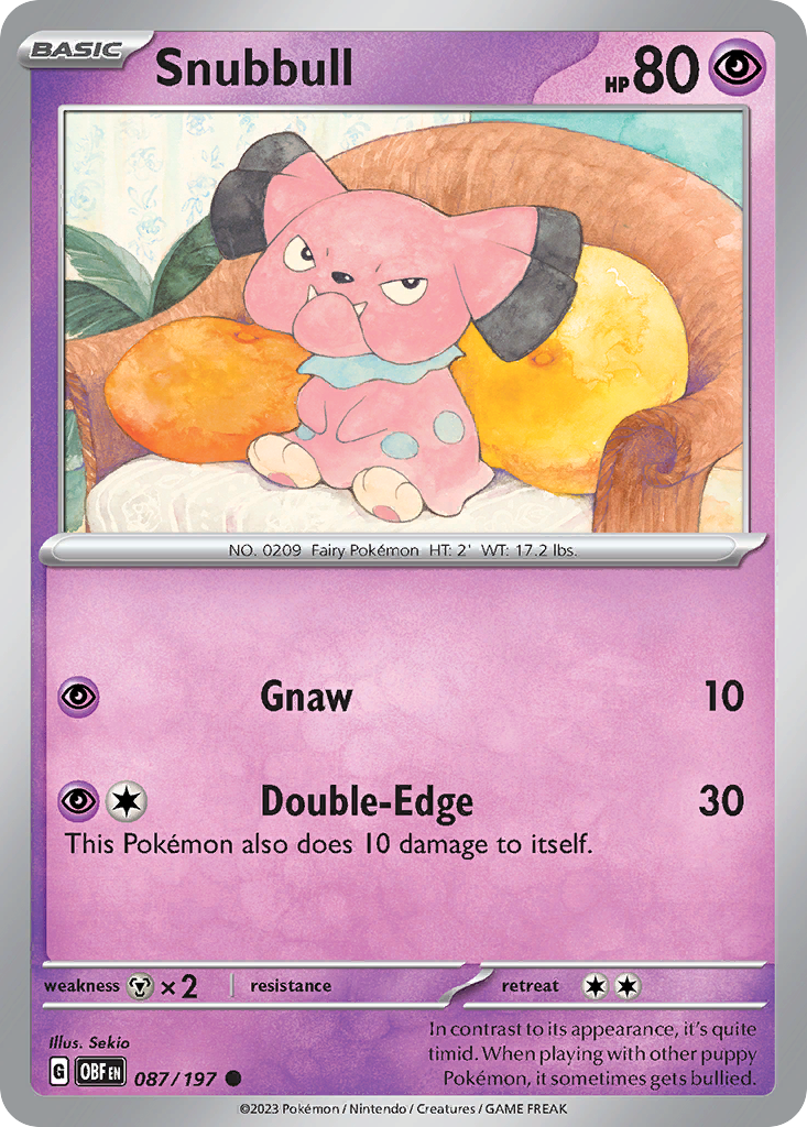 Snubbull - 087/197 - Obsidian Flames (Reverse Holo)