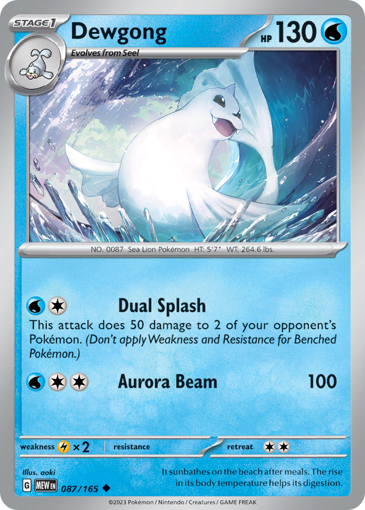 Dewgong - 087/165 -SV: Scarlet & Violet 151 (MEW) (Reverse Holo)