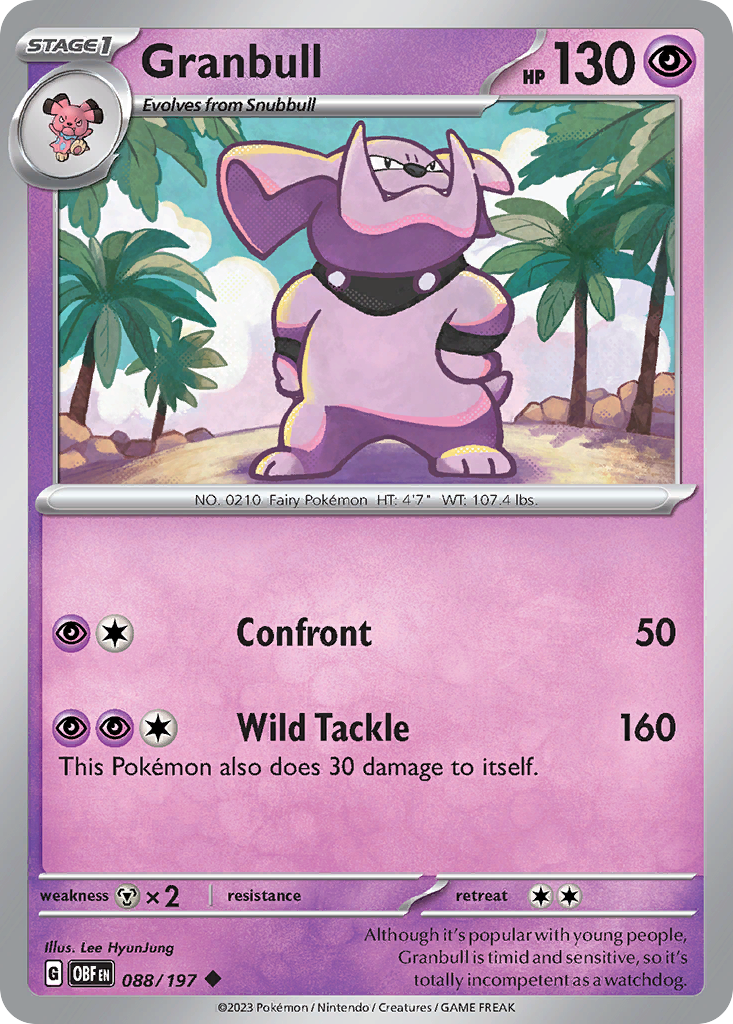 Granbull - 088/197 - Obsidian Flames (Reverse Holo)