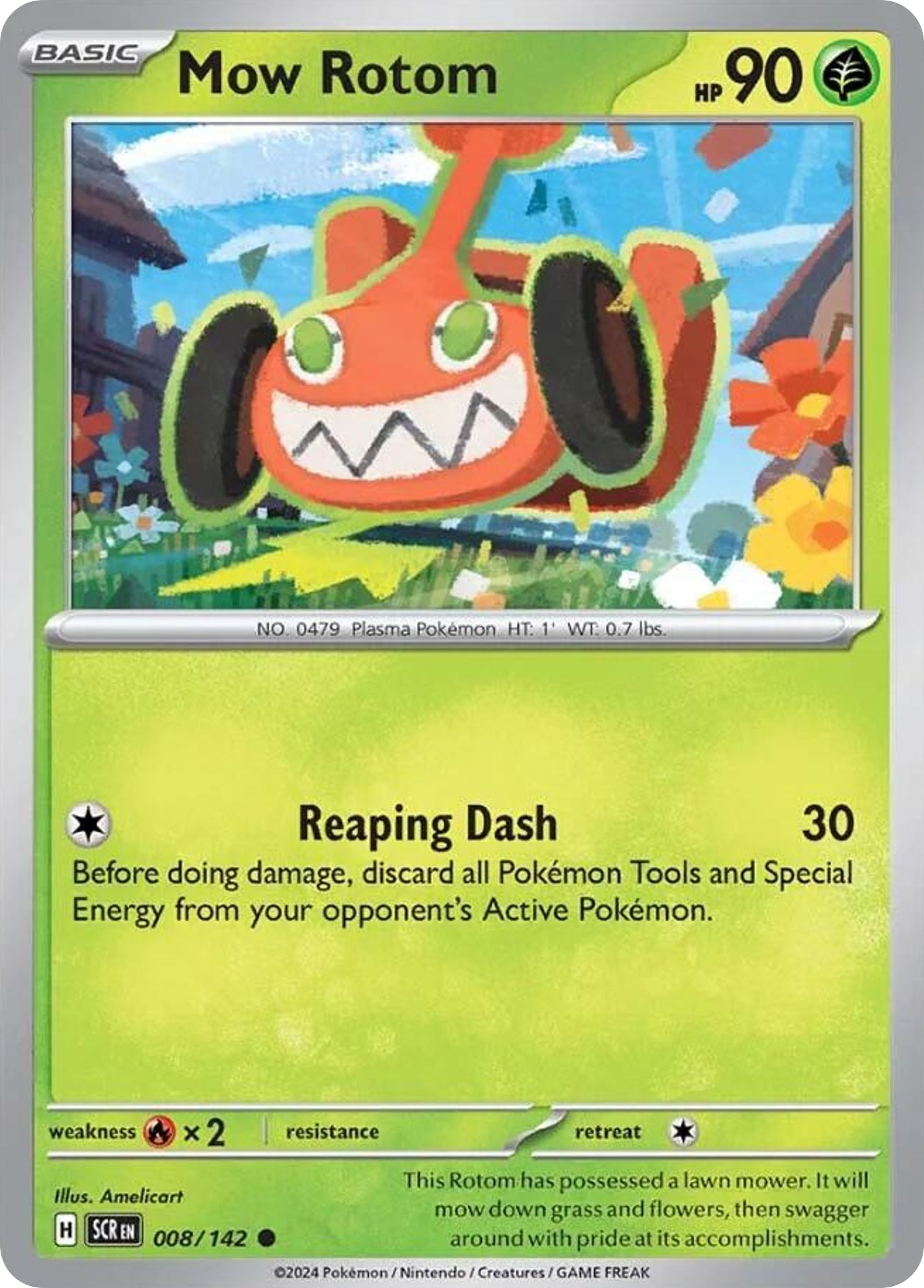 Mow Rotom- 008/142 - Stellar Crown (Reverse Holo)