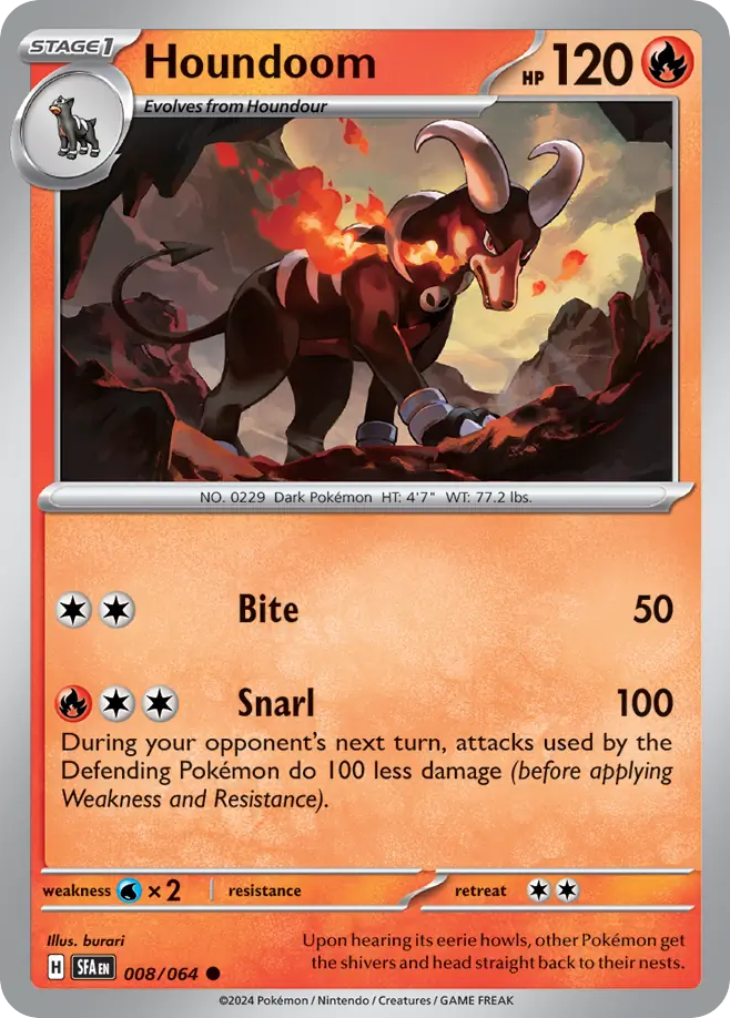 Houndoom - 008/064 - Shrouded Fable (Reverse Holo)