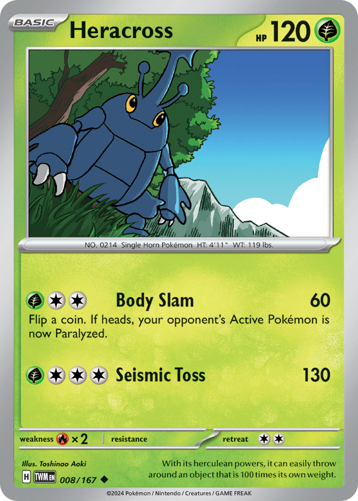 Heracross - 008/167 - Twilight Masquerade (Reverse Holo)