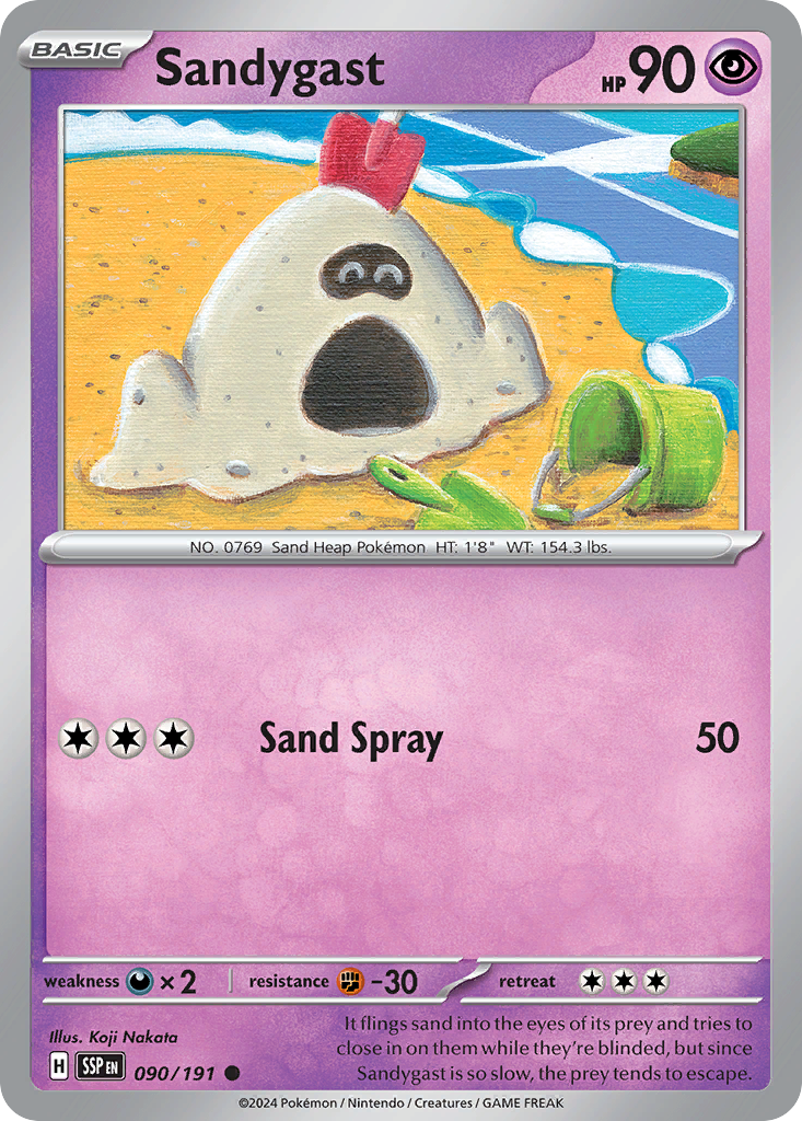 Sandygast- 090/191 - Surging Sparks (Reverse Holo)